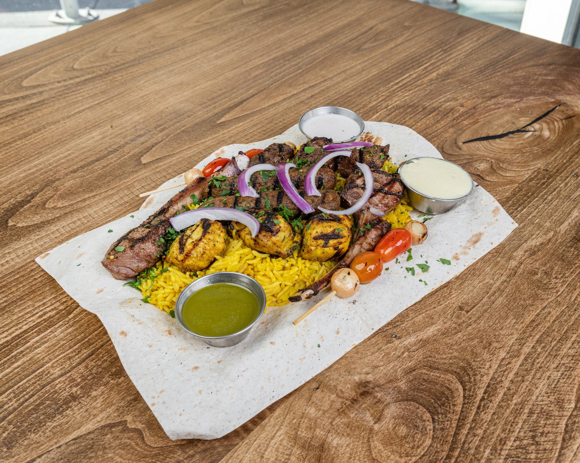 Halal meats, grilled to order